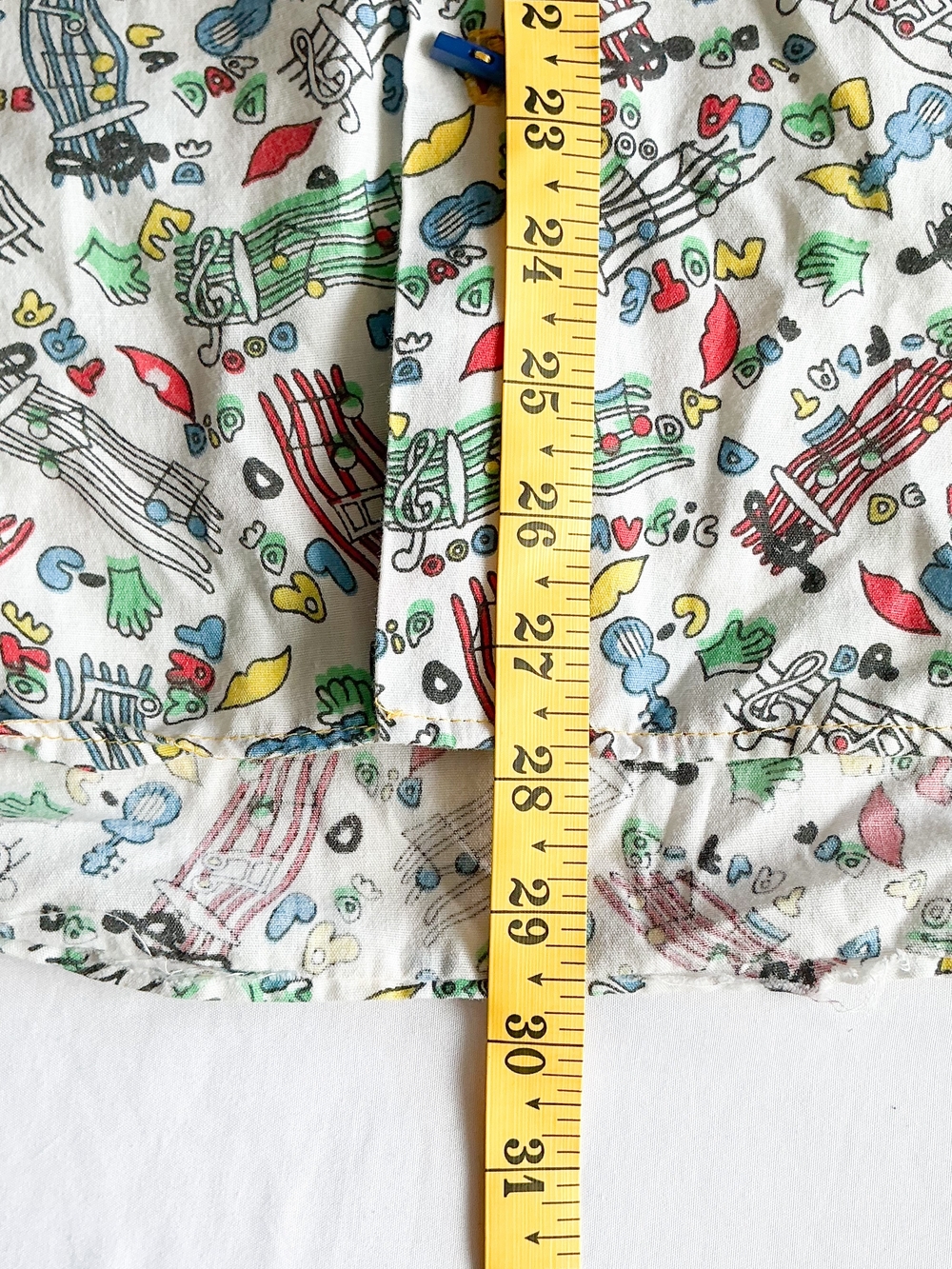 Music Teacher Shirt Novelty Print Short Sleeve Hand Made Colored Pencil Button M - Picture 9 of 9